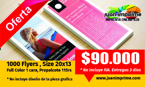 Juanimprime; diseño e impresion de flyers clasicos DL 10x20